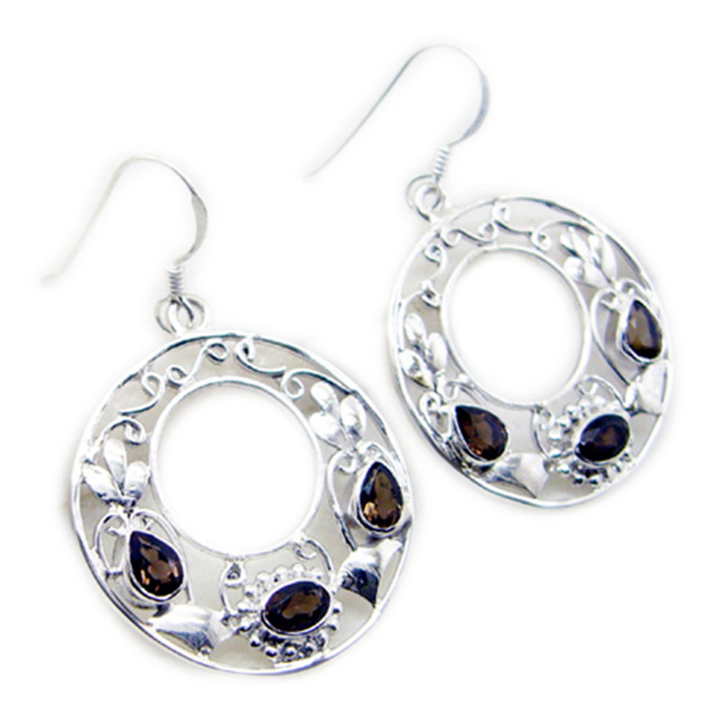 Smoky-Quartz-French-Micaela-multiple-Dangle-Brown-Sterling-Silver-Earring