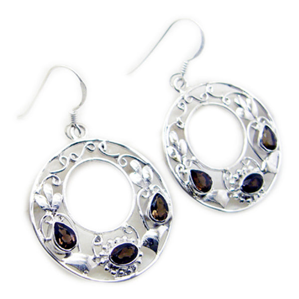 Smoky-Quartz-French-Micaela-multiple-Dangle-Brown-Sterling-Silver-Earring