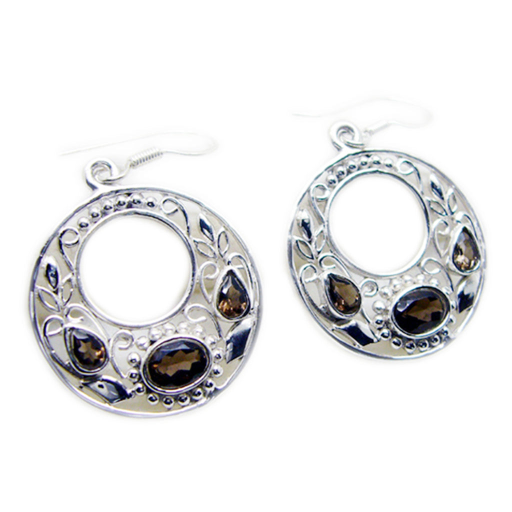 Smoky-Quartz-French-Micaela-multiple-Dangle-Brown-Sterling-Silver-Earring