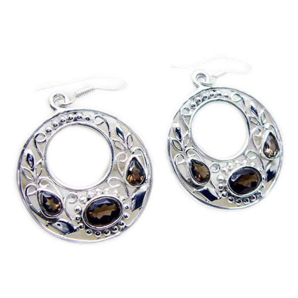 Smoky-Quartz-French-Micaela-multiple-Dangle-Brown-Sterling-Silver-Earring