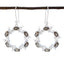 Smoky-Quartz-German-Milagros-multiple-Dangle-Brown-92.5-Silver-Earring