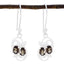 Smoky-Quartz-Middle-Eastern-Katharina-multiple-Dangle-Brown-Silver-Earring