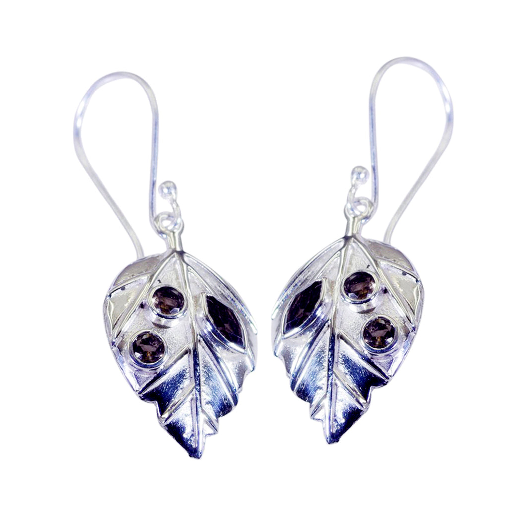 Smoky-Quartz-African-Natalia-multiple-Dangle-Brown-Silver-Earring