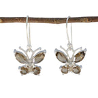 Smoky-Quartz-Russian-Nayara-multiple-Dangle-Brown-Sterling-Silver-Earring