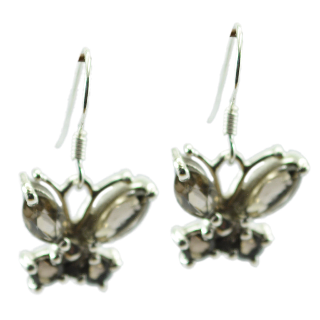 Smoky-Quartz-Russian-Nayara-multiple-Dangle-Brown-Sterling-Silver-Earring