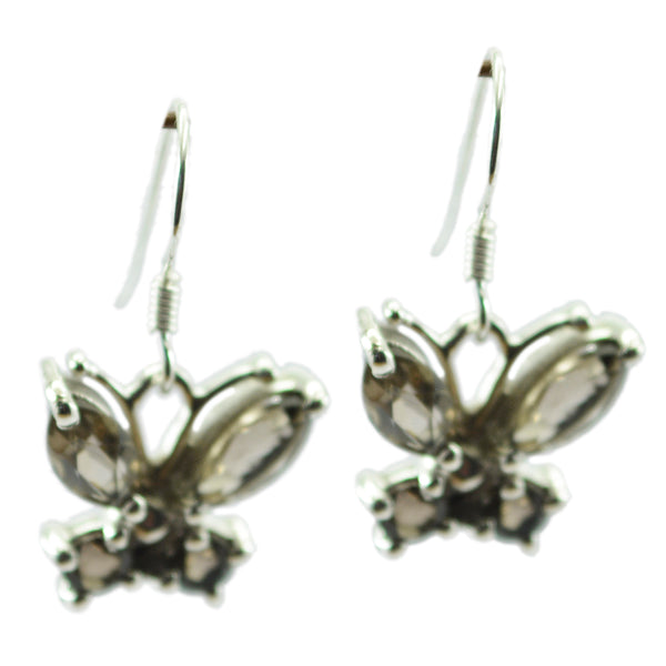 Smoky-Quartz-Russian-Nayara-multiple-Dangle-Brown-Sterling-Silver-Earring