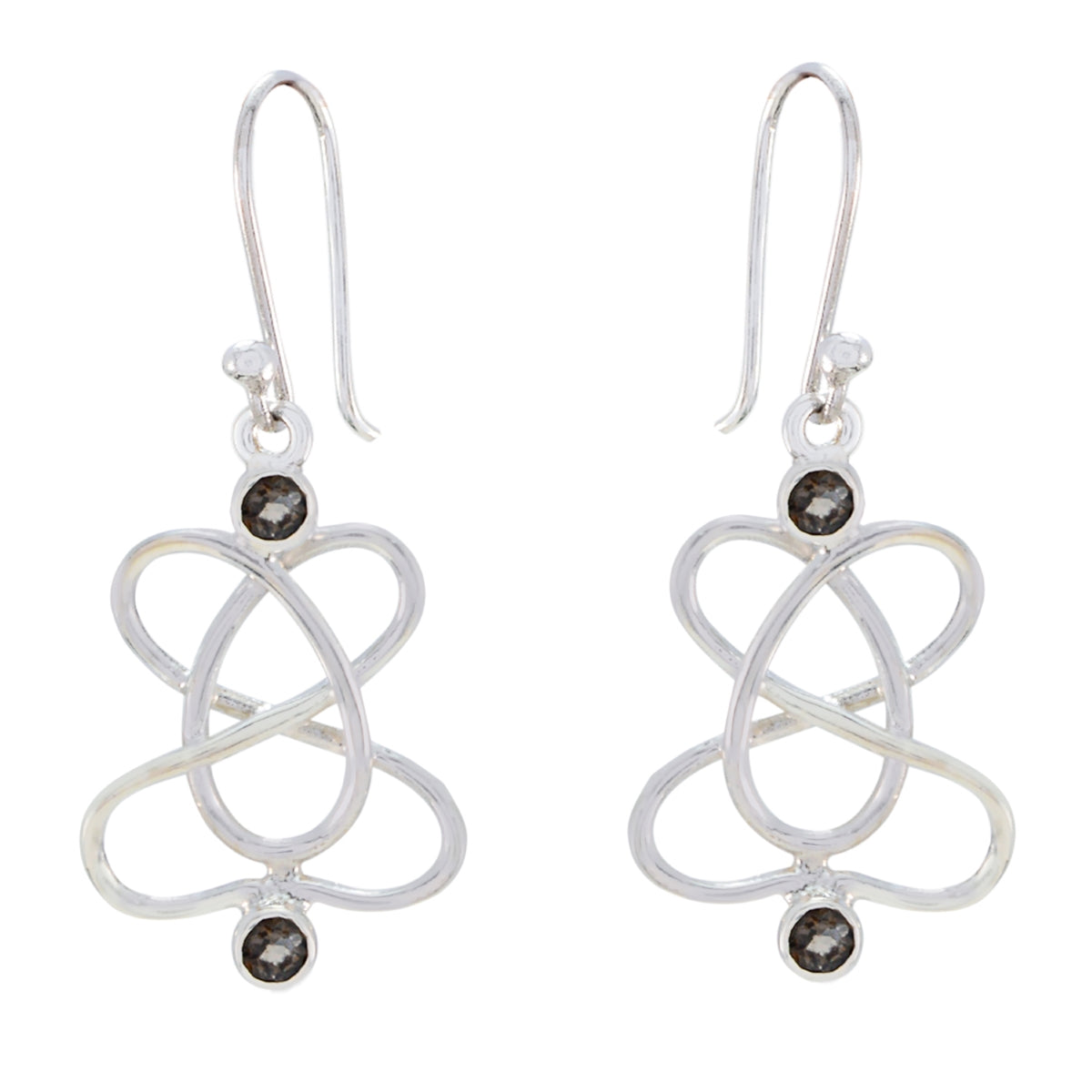 Smoky-Quartz-Moroccan-Noelia-multiple-Dangle-Brown-925-Silver-Earring Image principale du produit