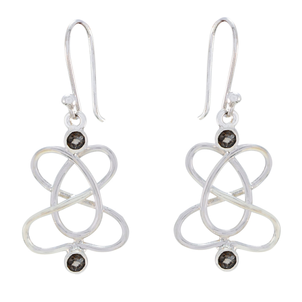 Smoky-Quartz-Moroccan-Noelia-multiple-Dangle-Brown-925-Silver-Earring
