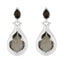 Smoky-Quartz-Turkish-Isabelle-Toi-et-Moi-Stud-Brown-925-Sterling-Silver-Earring