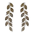 Smoky-Quartz-Italian-Noelia-multiple-Stud-Brown-92.5-Silver-Earring