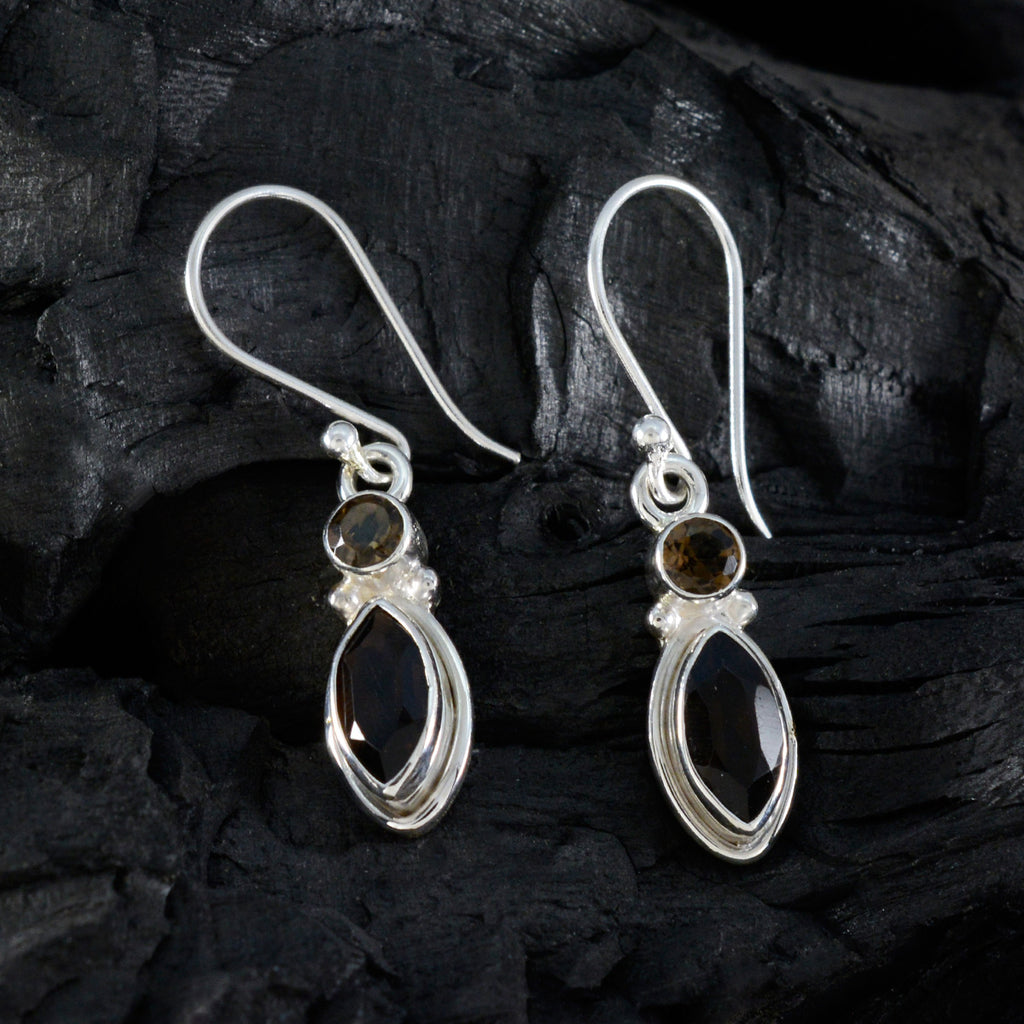 Smoky-Quartz-American-Camila-Toi-et-Moi-Dangle-Brown-Sterling-Silver-Earring
