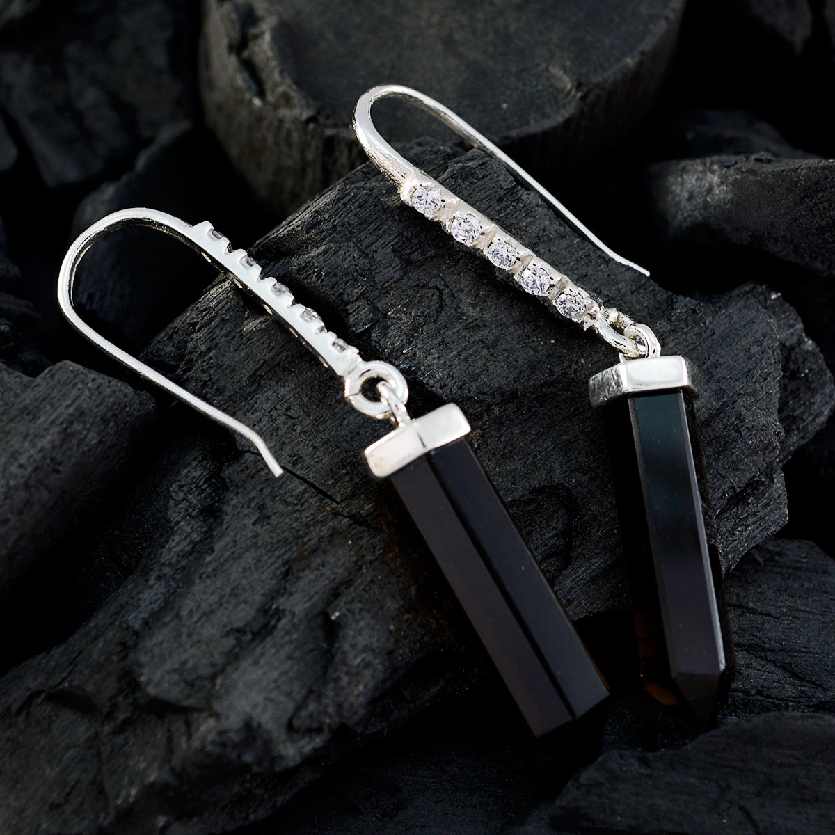 Smoky-Quartz-Egyptian-Patricia-multiple-Dangle-Brown-Sterling-Silver-Earring