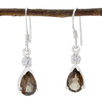 Smoky-Quartz-American-Paula-multiple-Dangle-Brown-92.5-Silver-Earring