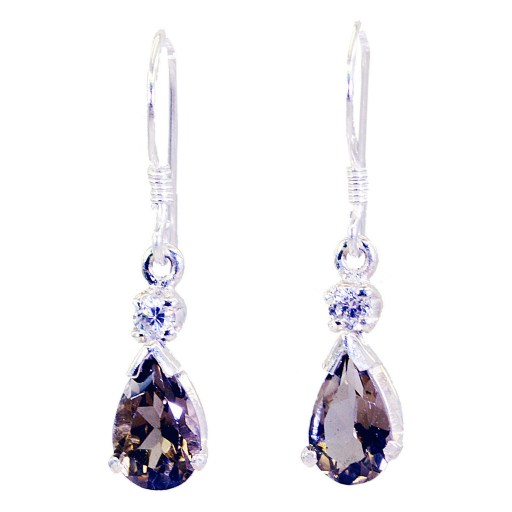 Smoky-Quartz-American-Paula-multiple-Dangle-Brown-92.5-Silver-Earring