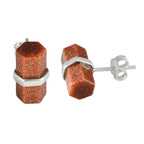 Sun-Stone-African-Soo-jin-Solitaire-Stud-Brown-Sterling-Silver-Earring