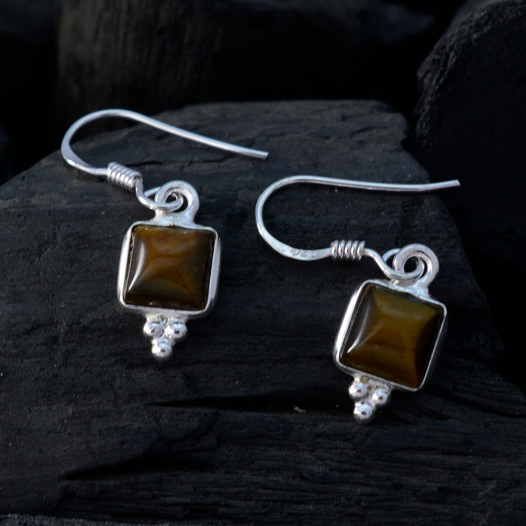 Tiger-Eye-German-Mariana-multiple-Dangle-Brown-925-Silver-Earring