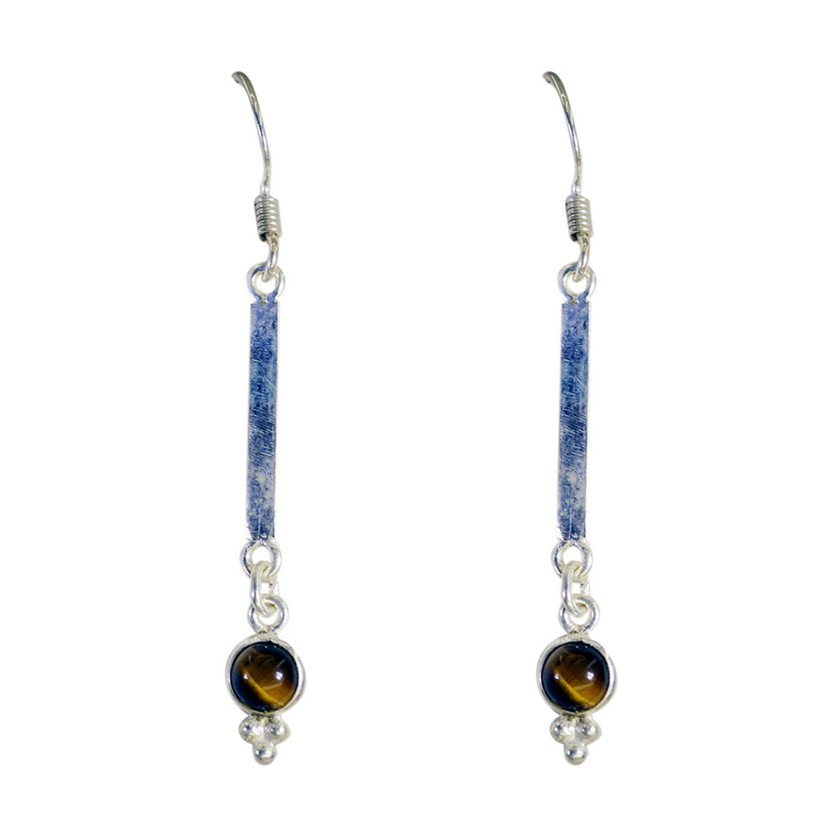 Tiger-Eye-Moroccan-Mila-multiple-Dangle-Brown-Sterling-Silver-Earring Image principale du produit