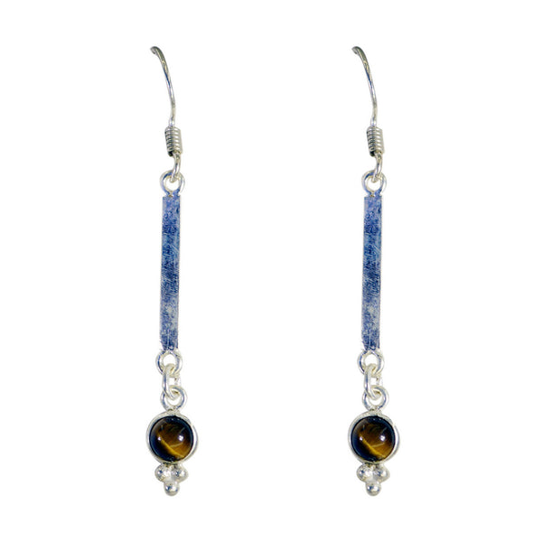 Tiger-Eye-Moroccan-Mila-multiple-Dangle-Brown-Sterling-Silver-Earring