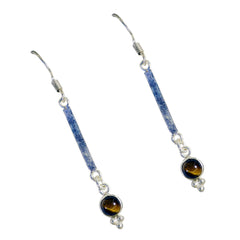 Tiger-Eye-Moroccan-Mila-multiple-Dangle-Brown-Sterling-Silver-Earring