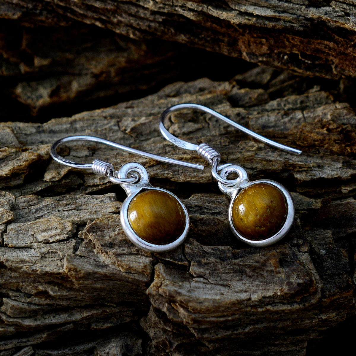 Tiger-Eye-Japanese-Rebeca-multiple-Dangle-Brown-92.5-Silver-Earring