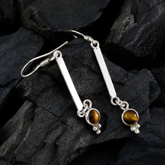 Tiger-Eye-Mexican-Ellie-multiple-Dangle-Brown-Sterling-Silver-Earring