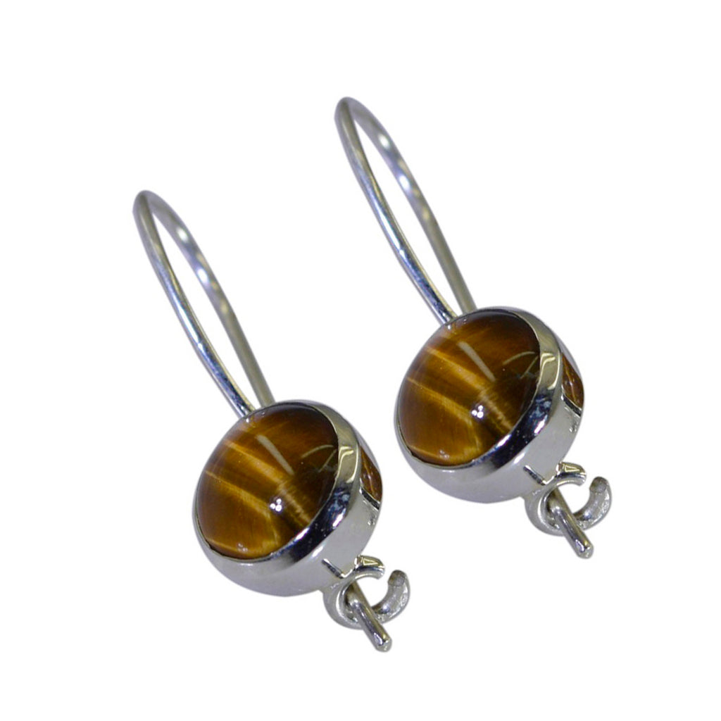 Tiger-Eye-Turkish-Renata-multiple-Dangle-Brown-925-Sterling-Silver-Earring