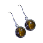 Tiger-Eye-Italian-Rosa-multiple-Dangle-Brown-Sterling-Silver-Earring