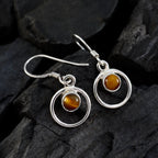 Tiger-Eye-Middle-Eastern-Sara-multiple-Dangle-Brown-Sterling-Silver-Earring