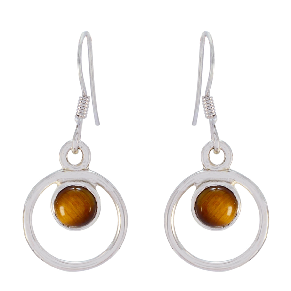 Tiger-Eye-Middle-Eastern-Sara-multiple-Dangle-Brown-Sterling-Silver-Earring
