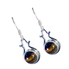 Tiger-Eye-Mexican-Sofía-multiple-Dangle-Brown-Silver-Earring
