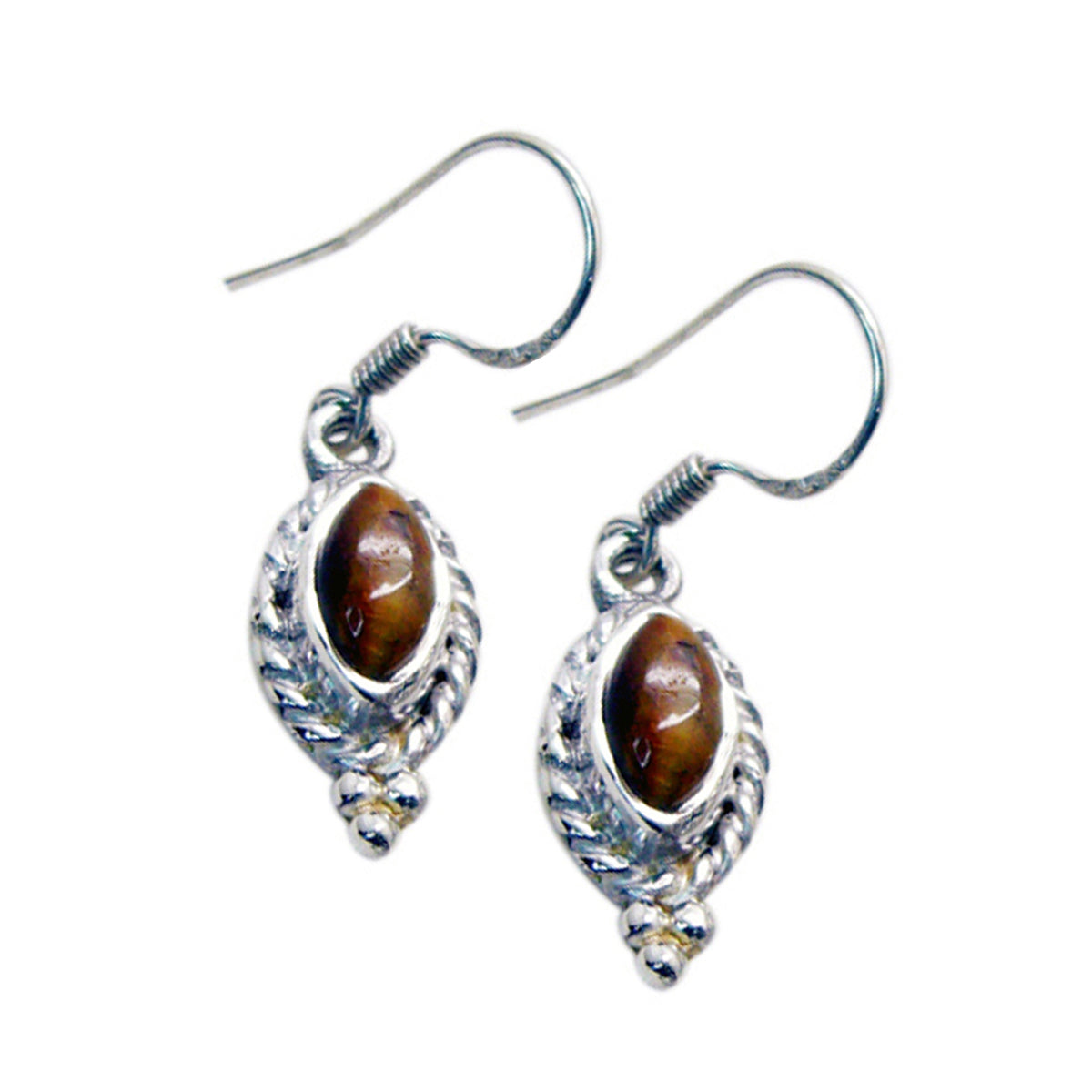 Tiger-Eye-Australian-Teresa-multiple-Dangle-Brown-925-Sterling-Silver-Earring Imagen principal del producto
