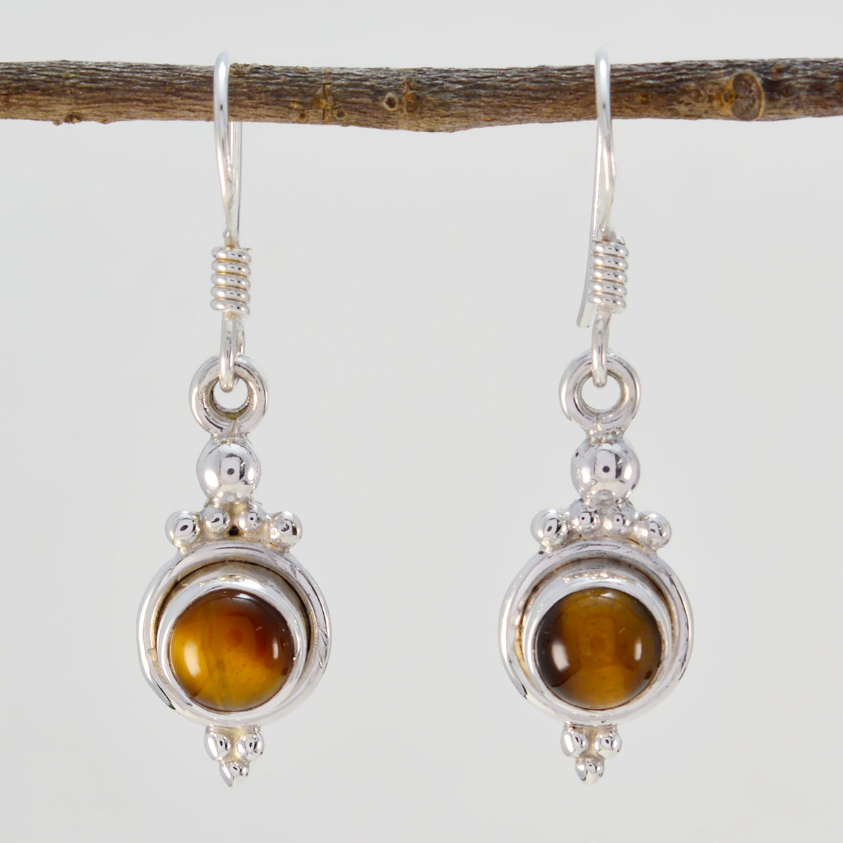 Tiger-Eye-Spanish-Valentina-multiple-Dangle-Brown-Sterling-Silver-Earring