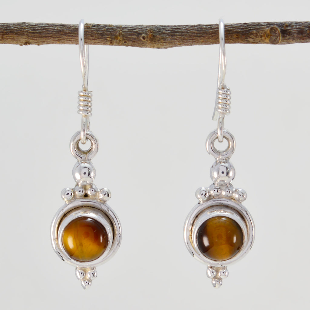 Tiger-Eye-Spanish-Valentina-multiple-Dangle-Brown-Sterling-Silver-Earring