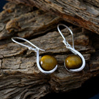 Tiger-Eye-Moroccan-Aisha-Solitaire-Dangle-Brown-925-Sterling-Silver-Earring