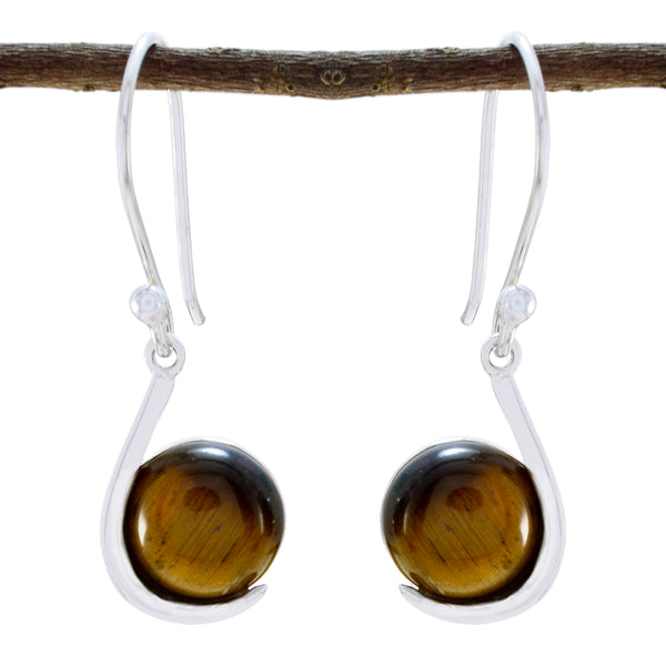 Tiger-Eye-Moroccan-Aisha-Solitaire-Dangle-Brown-925-Sterling-Silver-Earring