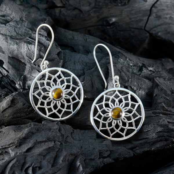 Tiger-Eye-Indian-Kristine-multiple-Dangle-Brown-925-Sterling-Silver-Earring