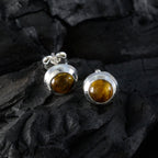 Tiger-Eye-Australian-Constanza-Solitaire-Stud-Brown-92.5-Silver-Earring