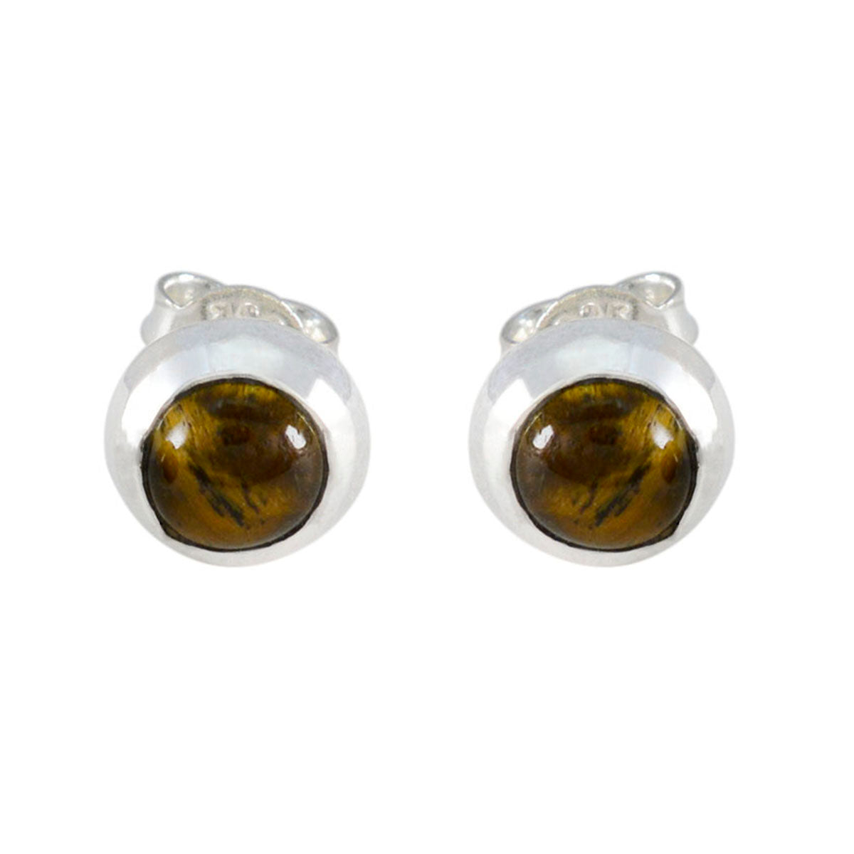 Tiger-Eye-Australian-Constanza-Solitaire-Stud-Brown-92.5-Silver-Earring