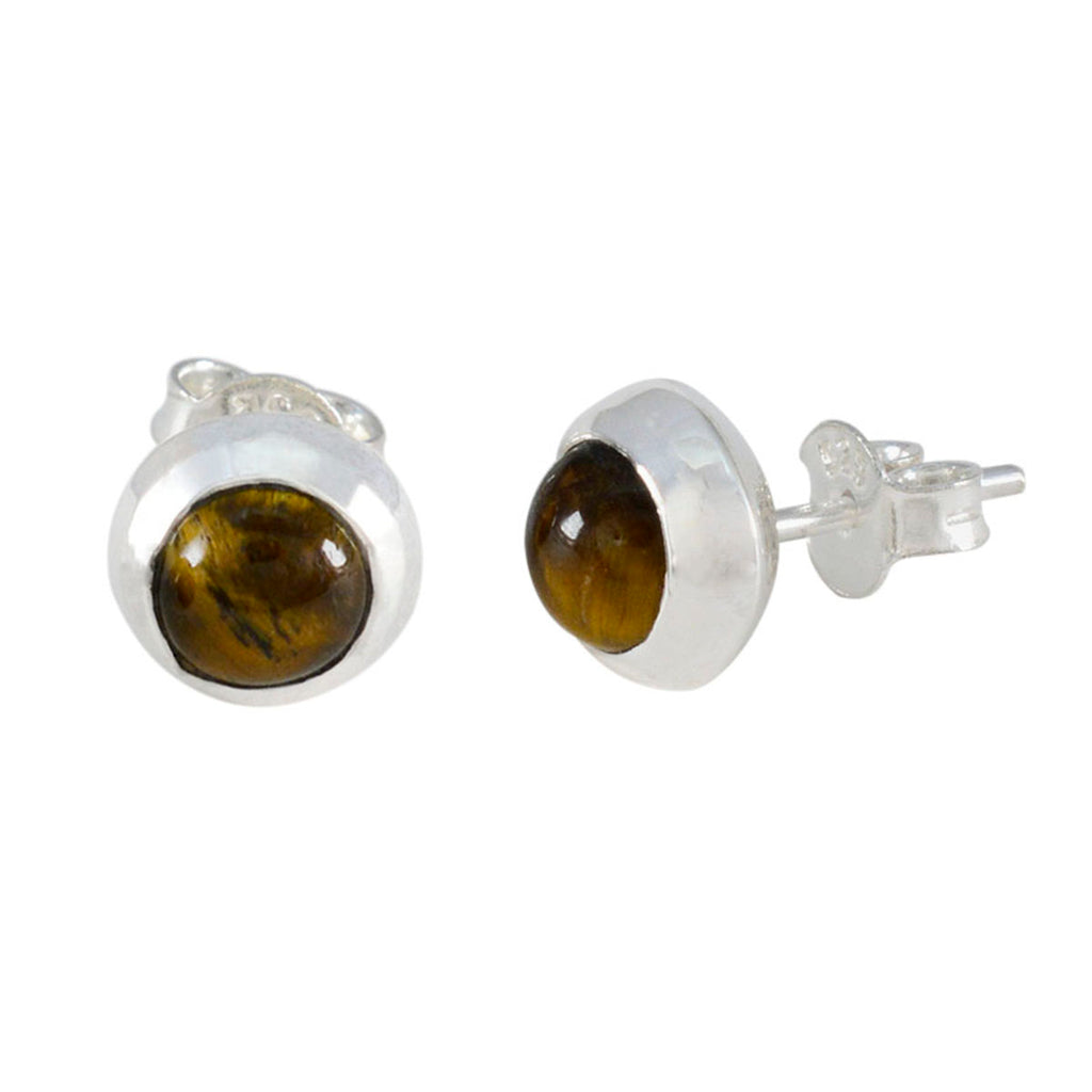 Tiger-Eye-Australian-Constanza-Solitaire-Stud-Brown-92.5-Silver-Earring