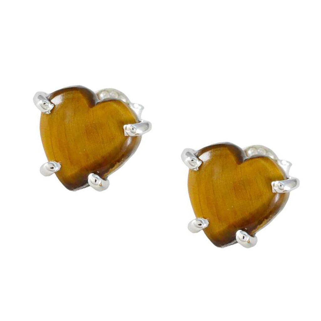 Tiger-Eye-German-Ana-Solitaire-Stud-Brown-Silver-Earring