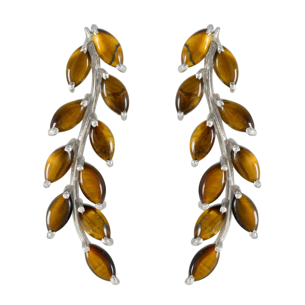 Tiger-Eye-Middle-Eastern-Patricia-multiple-Stud-Brown-925-Sterling-Silver-Earring