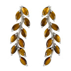 Tiger-Eye-Middle-Eastern-Patricia-multiple-Stud-Brown-925-Sterling-Silver-Earring