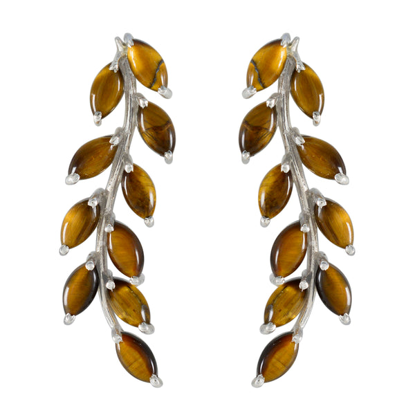Tiger-Eye-Middle-Eastern-Patricia-multiple-Stud-Brown-925-Sterling-Silver-Earring
