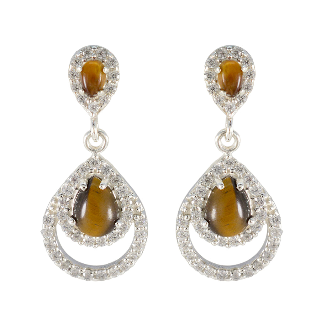 Tiger-Eye-African-Yuki-multiple-Stud-Brown-92.5-Silver-Earring