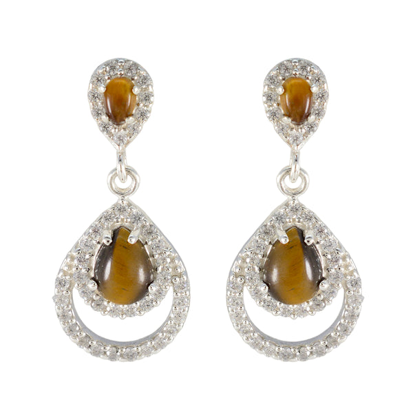 Tiger-Eye-African-Yuki-multiple-Stud-Brown-92.5-Silver-Earring