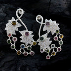 Tourmaline-Indian-Meera-multiple-Dangle-multicolor-92.5-Silver-Earring