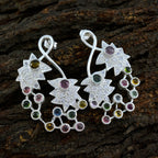 Tourmaline-Indian-Meera-multiple-Dangle-multicolor-92.5-Silver-Earring