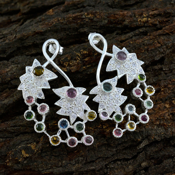 Tourmaline-Indian-Meera-multiple-Dangle-multicolor-92.5-Silver-Earring