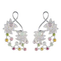 Tourmaline-Indian-Meera-multiple-Dangle-multicolor-92.5-Silver-Earring