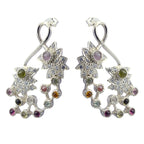 Tourmaline-Indian-Meera-multiple-Dangle-multicolor-92.5-Silver-Earring